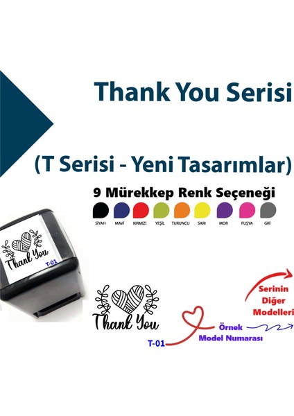 Teşekkür Kaşesi, Thank You Butik Firmalara Kaşe, Renkli Kaşeler, Butiklere Kaşe T Serisi