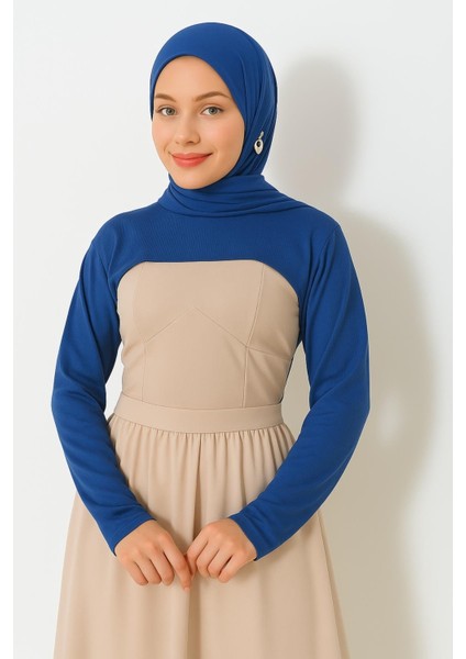 Dik Yaka Boyunluklu Kolluk - Pamuk Bolero Crop, Uzun Kollu Balıkçı Yaka, Rahat ve Şık Tasarım modelleri