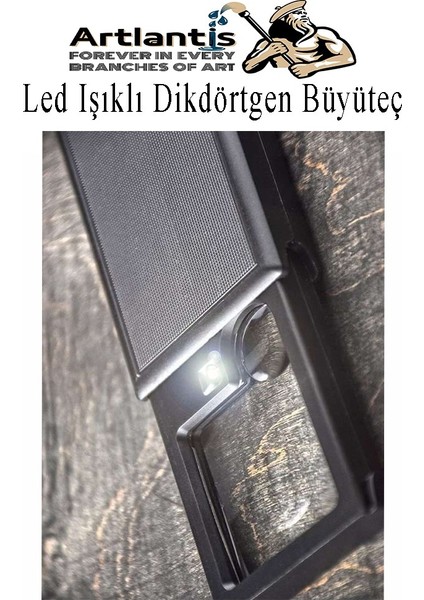 LED Işıklı Dikdörtgen Çekmeceli Büyüteç 1 Adet 3x 6x Büyütme Optik Lens El Tipi Mercek Çep Büyüteci Okul Ofis Büro