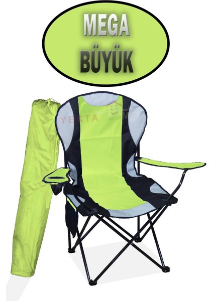 Mega Büyük Kamp Sandalyesi Xl Kamp Sandalyesi Katlanır Sandalye Yeşil