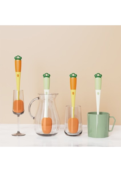 Çok Fonksiyonlu Şişe Fırçası Üç Kullanımlı Uzun Saplı Havuç Bardak Fırçası Silikon Şişe Aralık Fırçası Temizle modelleri