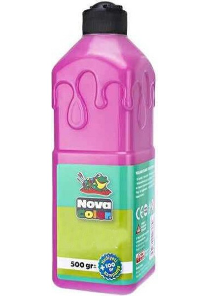 Pembe Cinsiyet Belirleme Parmak Boyası 1 Adet 500 ml Kız Cinsiyet Açıklama Boyası Nova Color Yıkanabilir Zararsız
