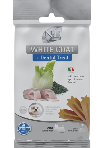 Treat Nd Beyaz Köpek Diş Sağlığı Ödülü White Dog Sea Bass Fenn Mını 7 Stıcks