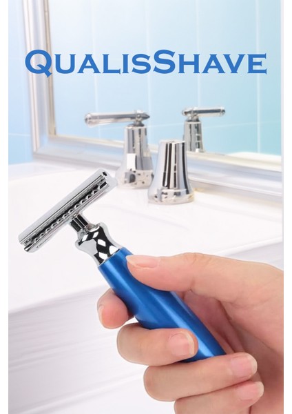 Shave Q5 Manuel Tıraş Makinesi + F9 Fırça + Kase + 5 Adet Platinum Yaprak Jilet