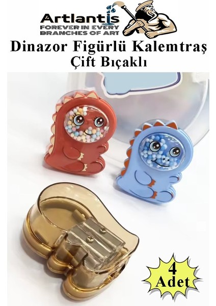 Dinazor Kalemtraş 4 Renk 1 Paket Hazneli Jumbo Kalemtıraş Dinazorlu Standart Kalem Açacağı Sevimli Plastik fiyatları