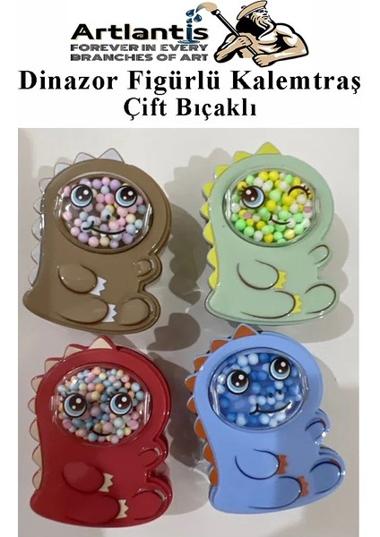 Dinazor Kalemtraş 4 Renk 1 Paket Hazneli Jumbo Kalemtıraş Dinazorlu Standart Kalem Açacağı Sevimli Plastik modelleri