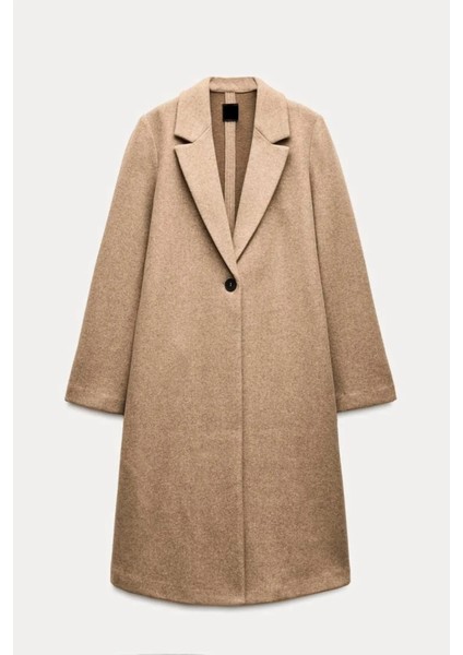 Tek Düğmeli Yumuşak Dokulu Kaban