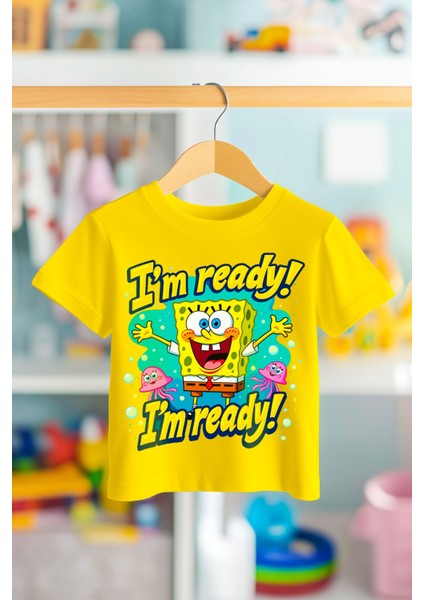 Sünger Bob Im Ready Pamuk Premium Kalite Çocuk Tişörtü (3-12 Yaş)