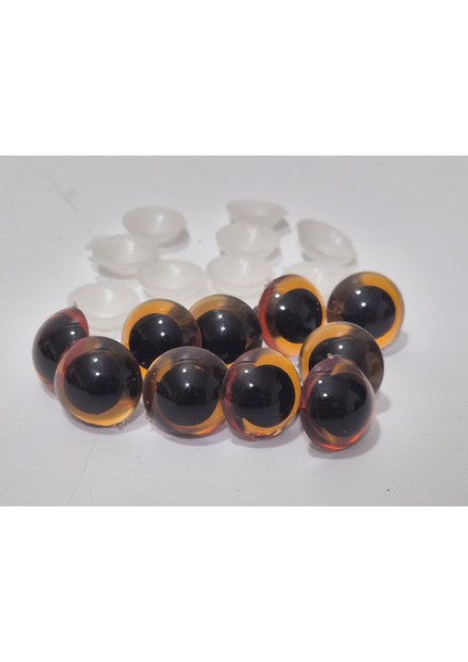 Amigurumi Peluş Oyuncak Vidalı Göz 18MM Sarı Siyah (10 Adet)