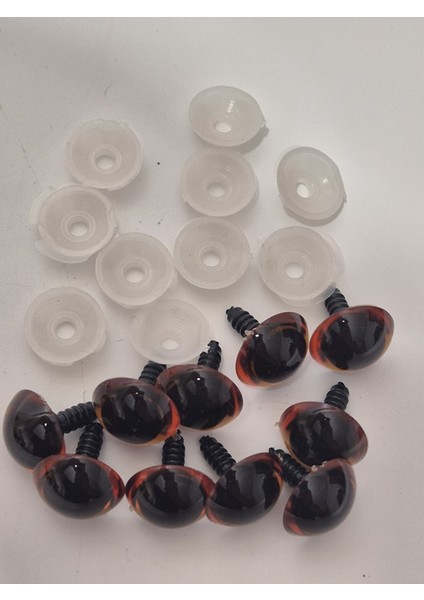 Amigurumi Peluş Oyuncak Vidalı Göz 18MM Sarı Siyah (10 Adet) fiyatları