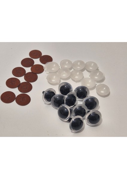 Amigurumi Peluş Oyuncak Vidalı Göz Şeffaf Siyah 18MM (10 Adet) modelleri