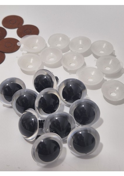 Amigurumi Peluş Oyuncak Vidalı Göz Şeffaf Siyah 18MM (10 Adet) fırsatları