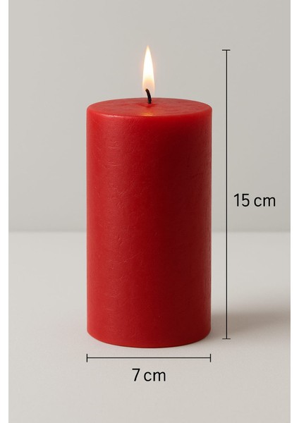 Respira Design Co 7*15 Kırmızı Silindir Mum indirimleri