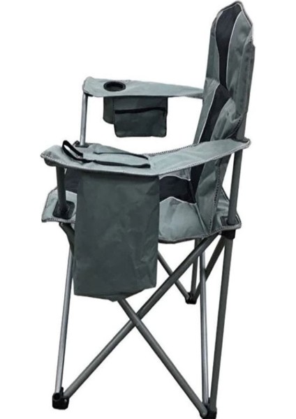 Xxl Kalın Profil Geniş Kamp Sandalyesi Buzluklu Telefon Gözlü 120 Kg