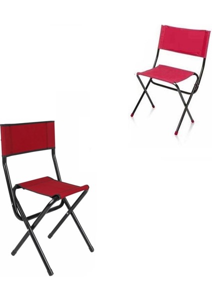 Katlanır Balıkçı Taburesi Piknik Deniz Plaj Doğa Araç Bagajı Için Ideal Sırt Dayanmalı Kırmızı modelleri