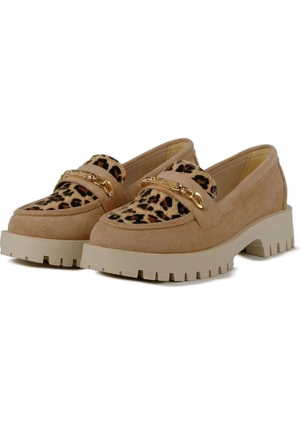 Brenda Bej Leopar Desenli Loafer
