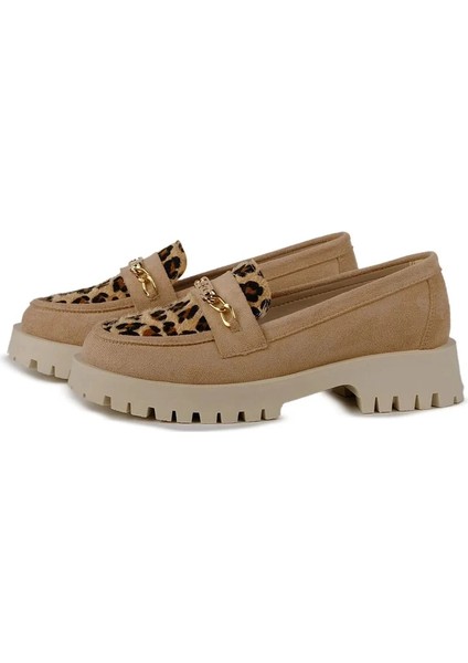 Brenda Bej Leopar Desenli Loafer