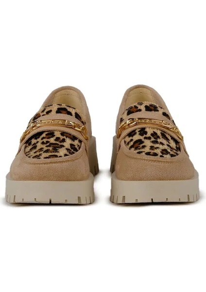 Brenda Bej Leopar Desenli Loafer