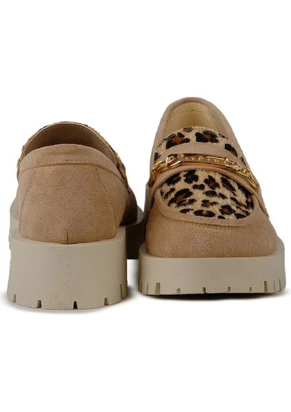 Brenda Bej Leopar Desenli Loafer