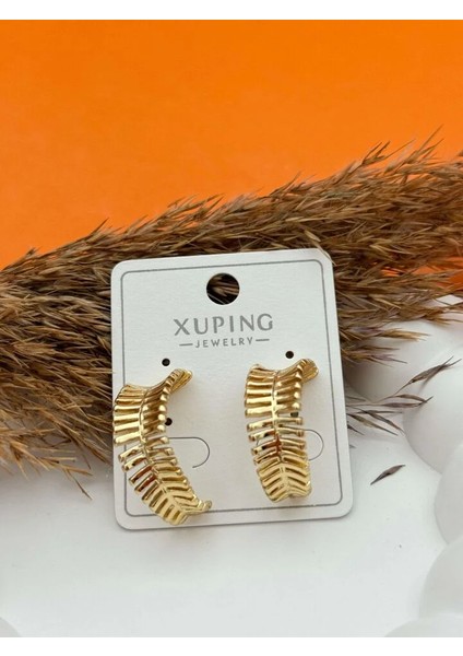 Halka Zirkon Gold Küpe