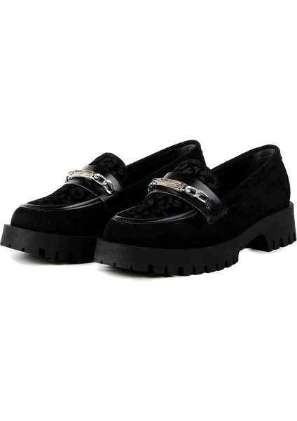 Brenda Bej Leopar Desenli Loafer