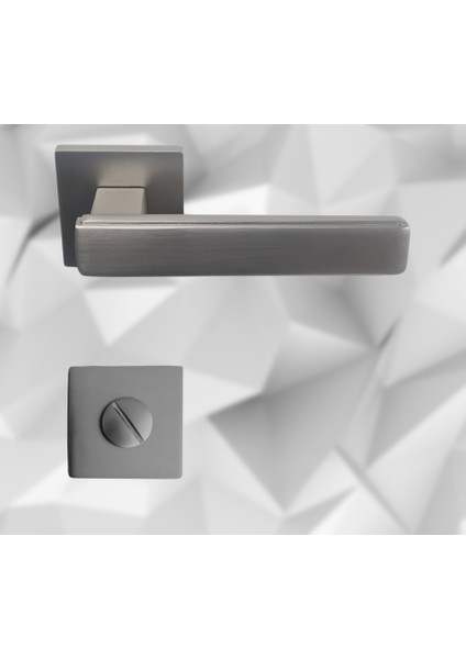 Lusso Inox Kare Rozetli Oda Kapı Kolu ve 45X18MM Saten Oda Gömme Kilit Set fiyatları