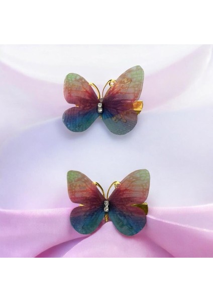 Renkli Kelebek Desenli Pens Toka