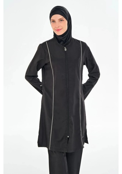 Su Itici Paraşüt Kumaş Büyük Beden Kadın Tesettür Mayo 253501