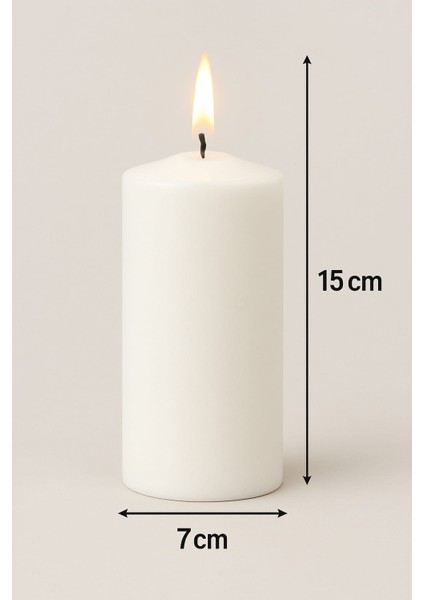 Respira Design Co 7*15 Beyaz Silindir Mum
