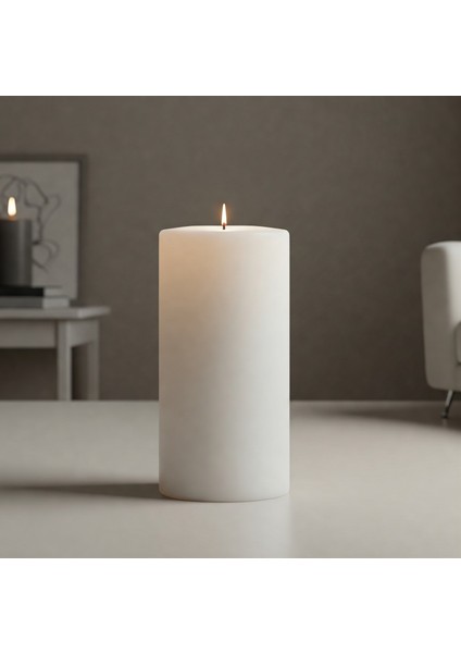 Respira Design Co 7*15 Beyaz Silindir Mum fiyatları