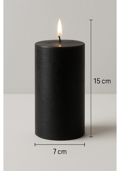 Respira Design Co 7*15 Siyah Silindir Mum