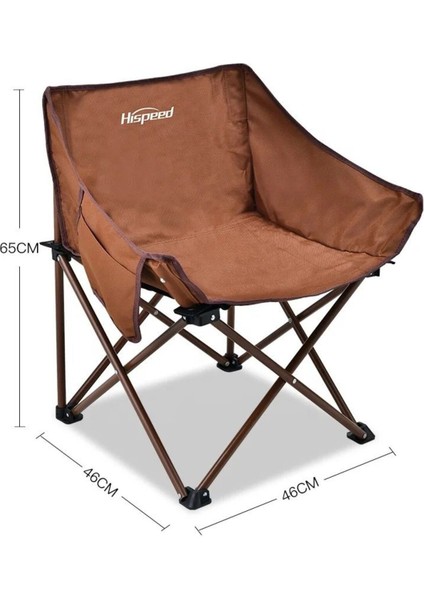 Hispeed Katlanır Balkon Teras Kamp Sandalyesi Kahverengi Taşıma Çantalı