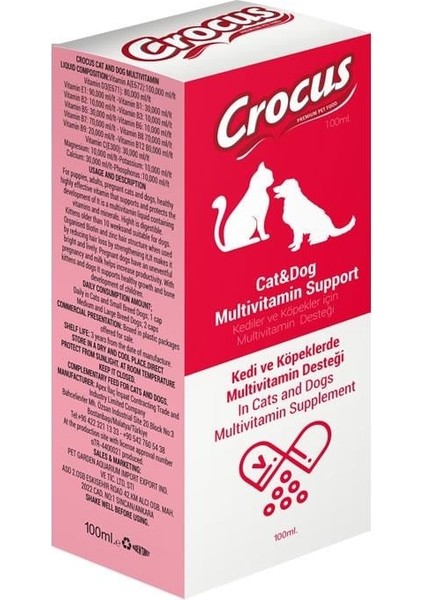 Kedi&köpek Multivitamin Destek 100ML