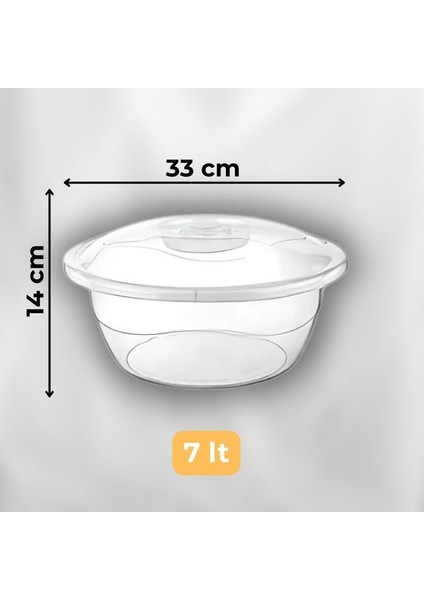 2'li Şeffaf Kapaklı Leğen Seti 4,5 Lt ve 7 Lt Leğen Seti Saklama Kabı