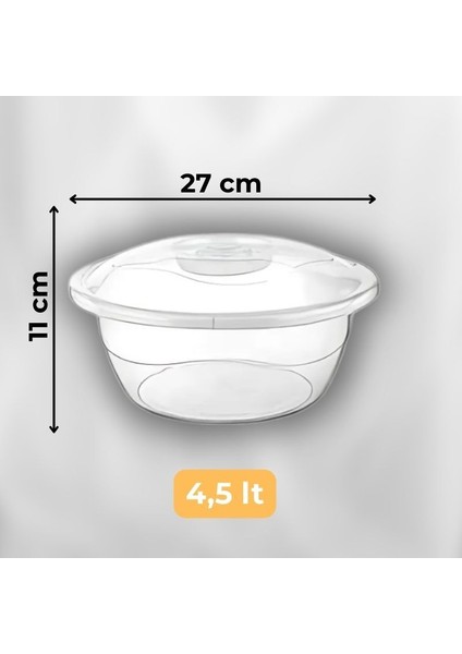 2'li Şeffaf Kapaklı Leğen Seti 4,5 Lt ve 7 Lt Leğen Seti Saklama Kabı