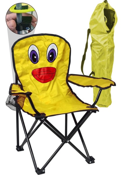 Katlanır Çocuk Kamp Sandalyesi Portatif Çantalı Kilitli Güvenlikli Kamp Koltuğu Ha092