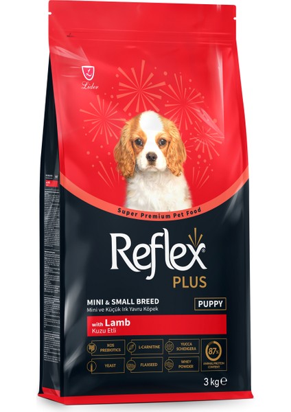 Plus Kuzu Etli Mini ve Küçük Irk Yavru Köpek Maması 3 kg