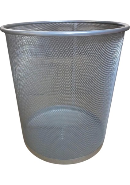 Delikli Çöp Kovası Metal Gümüş