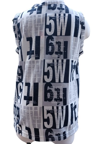 Erkek Çocuk Atlet T-Shirt Harf Baskılı Sıfır Kol Düğmeli Kapama 11-12 Yaş Gri modelleri