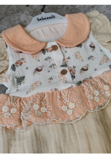 6-24 Ay Rabbit Desenli Kız Bebek Elbise modelleri