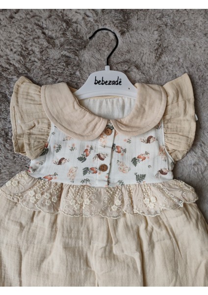 6-24 Ay Rabbit Desenli Kız Bebek Elbise