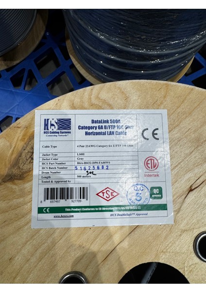 Cat 6A Halogen Free U/ftp 100 Ohm Lsoh 500M Makara 23AWG Gri