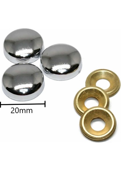 Dekoratif Metal Vida Gizleme Kapağı Krom 20 mm / 100 Adet