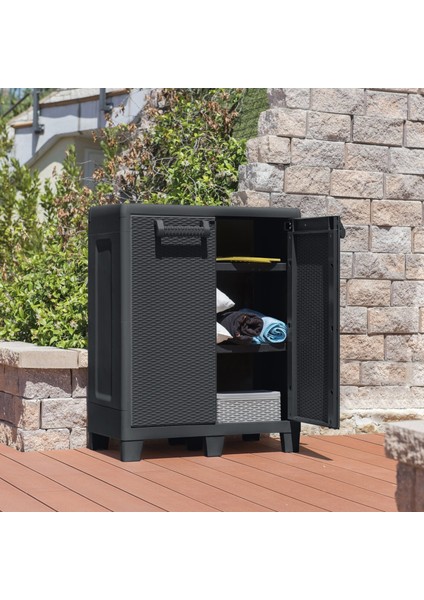 Cabinet Santorini Antrasit Kısa Raflı Bahçe Dolabı Xl