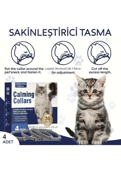 Calming Collars Cat Sakinleştirici Kedi Boyun Tasması 4'lü Paket