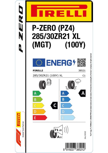 285/30 R21 100Y Xl P-Zero Pz4 Sc Maserati (Mgt) Oto Yaz Lastiği (Üretim Yılı:2023) modelleri