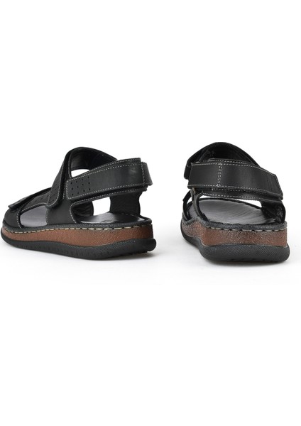 , Erkek Hakiki Deri Sandalet 1511045ZS6 Siyah modelleri