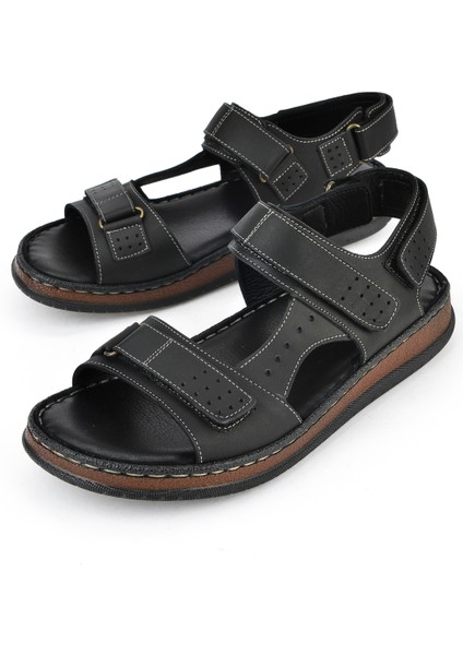 , Erkek Hakiki Deri Sandalet 1511045ZS6 Siyah indirimleri