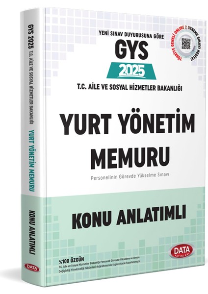 2025 T.c. Aile ve Sosyal Hizmetler Bakanlığı Yurt Yönetim Memuru Gys Konu Anlatımlı Data Yayınları