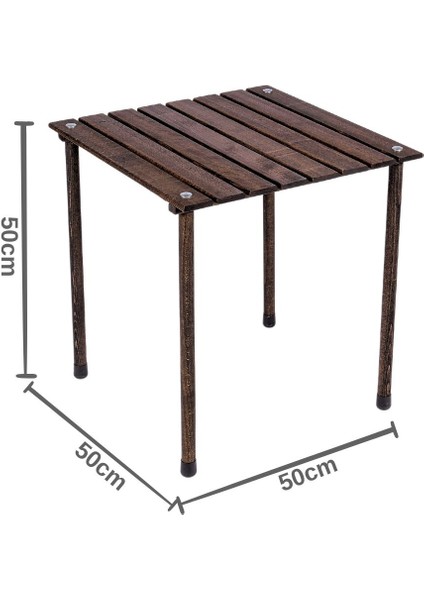 Ahşap Katlanır Masa Sandalye Seti Antrasit Iskelet Turuncu Kılıf -50x50x50 Antrasit Masa fiyatları
